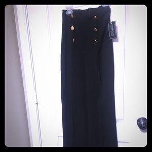 Wide leg, high wasted, black slacks